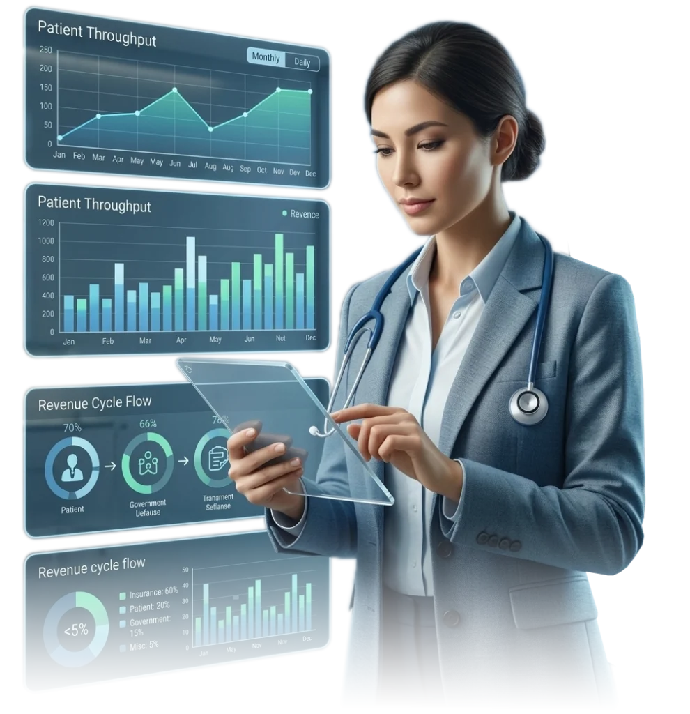 Practice management services supporting healthcare operations and billing workflows